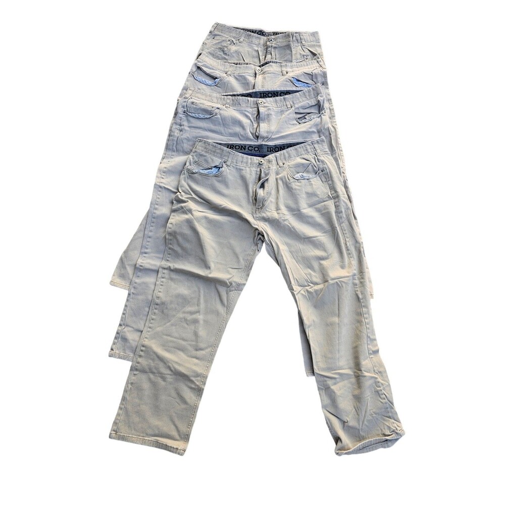 Iron Co. 5 Pocket Straight Leg Jeans Tan Lot Of 4 Men's 40 x 30